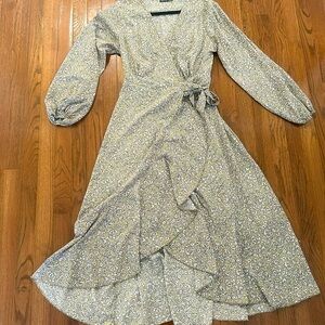 Side tie ruffle dress